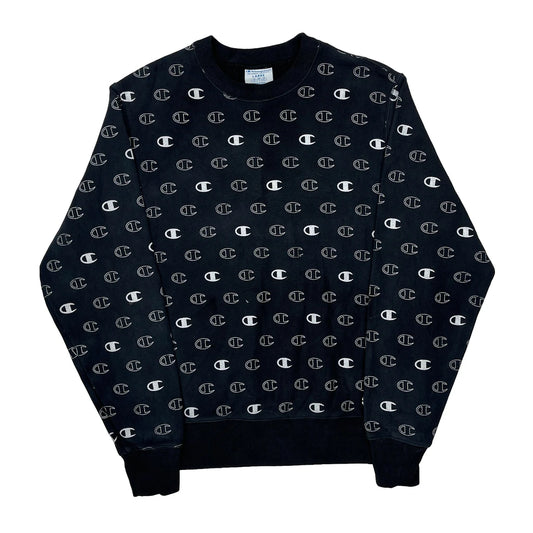 Vintage Reverse Weave Champion Sweatshirt - Large Black Cotton