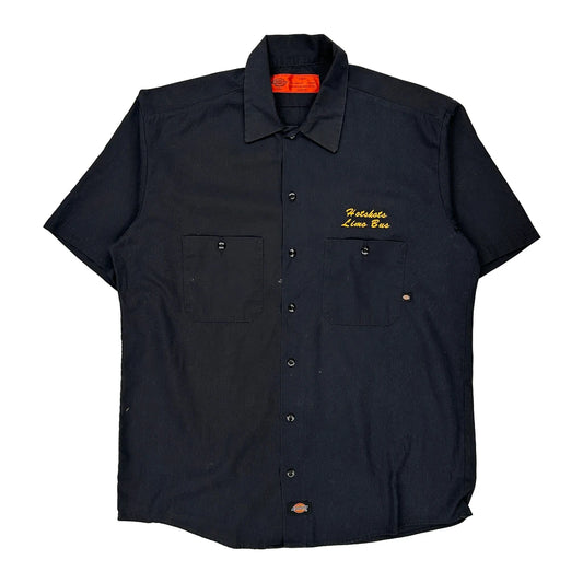 Dickies Short Sleeve Shirt - Large Black Polyester Blend