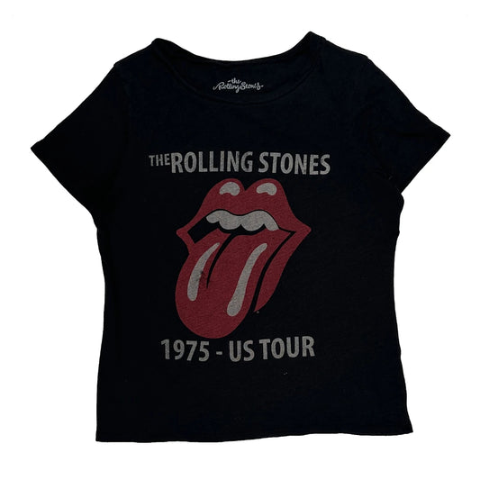 Vintage 1975 US Tour The Rolling Stones Band T-Shirt - XL Black Cotton