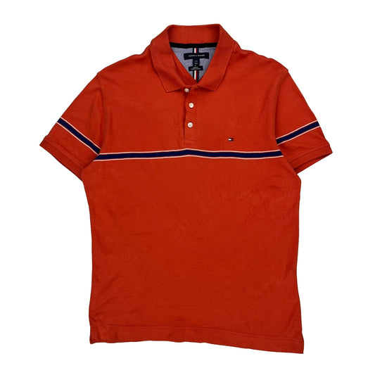 Tommy Hilfiger Slim Fit Polo Shirt - Large Red Cotton