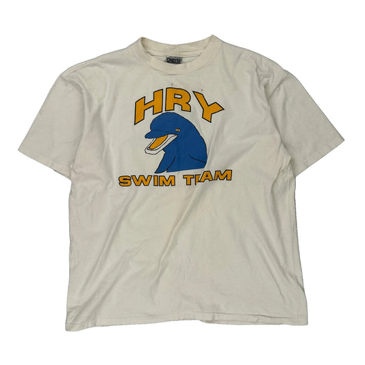 Swim Team Oneita Single Stitch T-Shirt - XL White Cotton