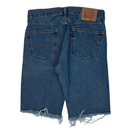 Levis Cut Off Denim Shorts - 32W 10L Blue Denim