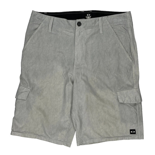 Oakley Cargo Shorts - 36W 11L Grey Cotton