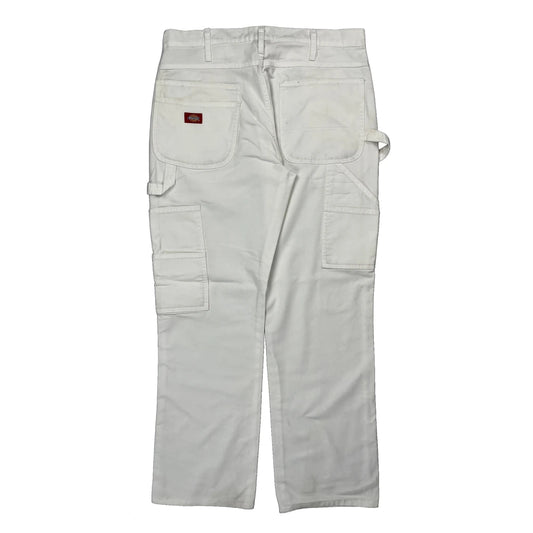 Dickies Carpenter Trousers - 34W 32L White Polyester Blend