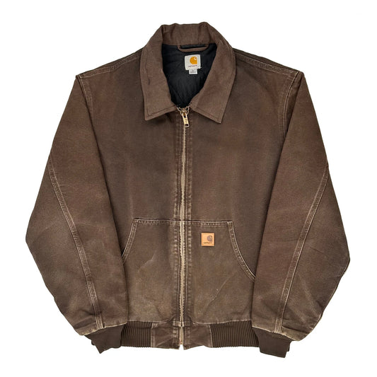 Vintage Carhartt Detroit Ribbed Trim Jacket - Large Brown Cotton