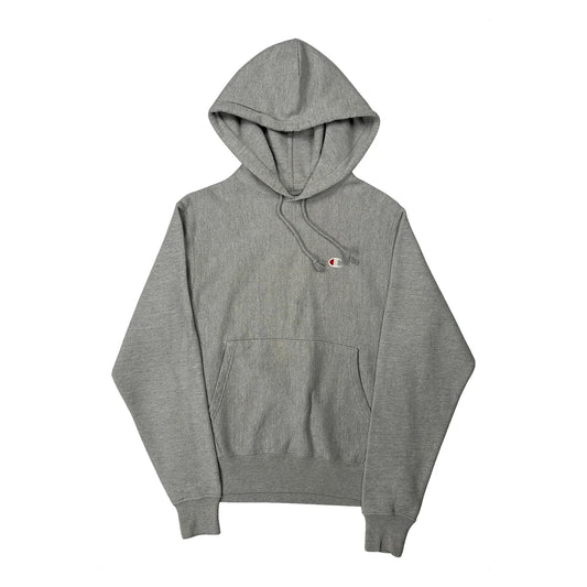 Vintage Reverse Weave Champion Hoodie - Small Grey Cotton
