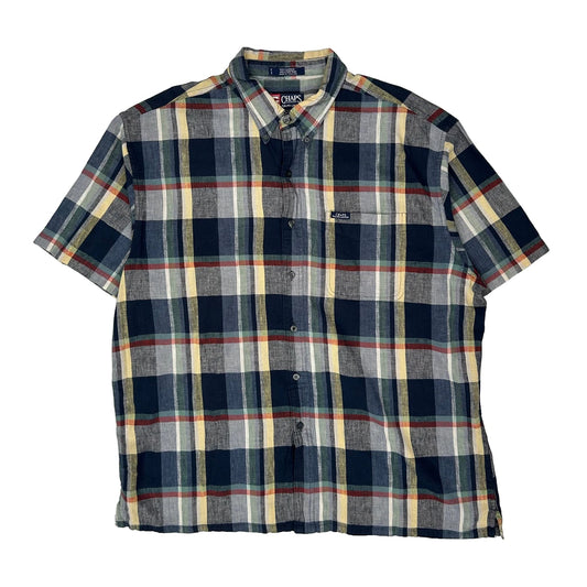 Chaps Ralph Lauren Checked Short Sleeve Shirt - XL Multicoloured Linen Blend