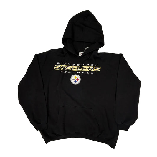 Pittsburgh Steelers N.F.L. Team Apparel Football Hoodie - XL Black Cotton Blend
