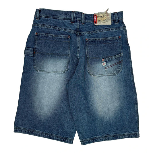 Vintage Brooklyn Xpress Baggy Denim Shorts - 34W 11L Blue Cotton