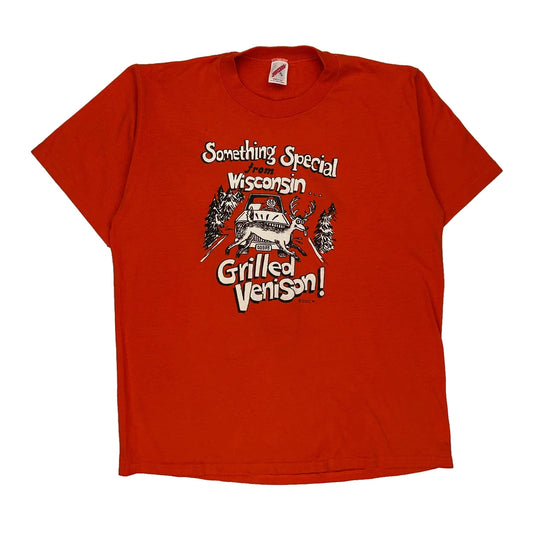 Wisconsin Jerzees Single Stitch T-Shirt - XL Red Cotton