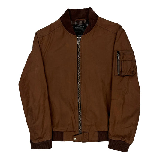 All Saints Bomber Jacket - Large Brown Cotton