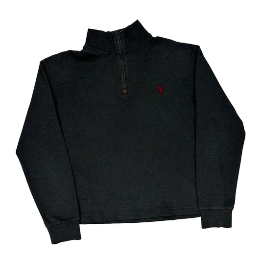 Polo By Ralph Lauren 1/4 Zip - Medium Black Cotton
