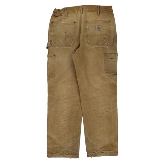 Carhartt Double Knee Carpenter Trousers - 32W 30L Brown Cotton