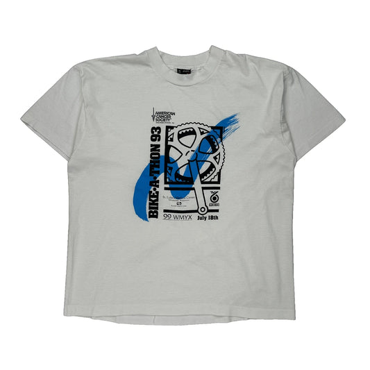 Bike-A-Thon 93 Fruit Of The Loom Graphic T-Shirt - XL Blue Cotton Blend