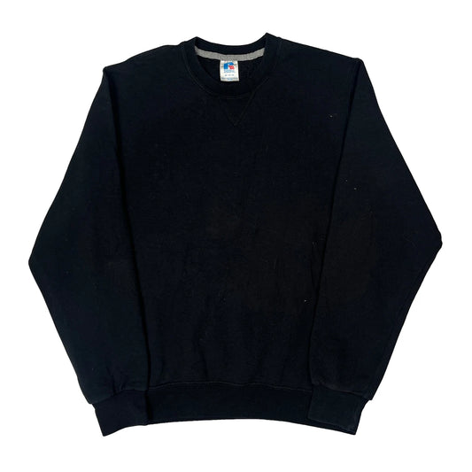 Vintage Russell Athletic Sweatshirt - Medium Black Cotton