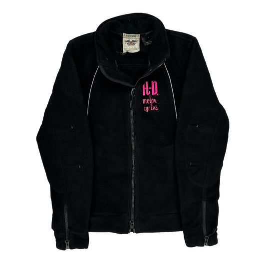 Harley Davidson Fleece Jacket - Small Black Polyester
