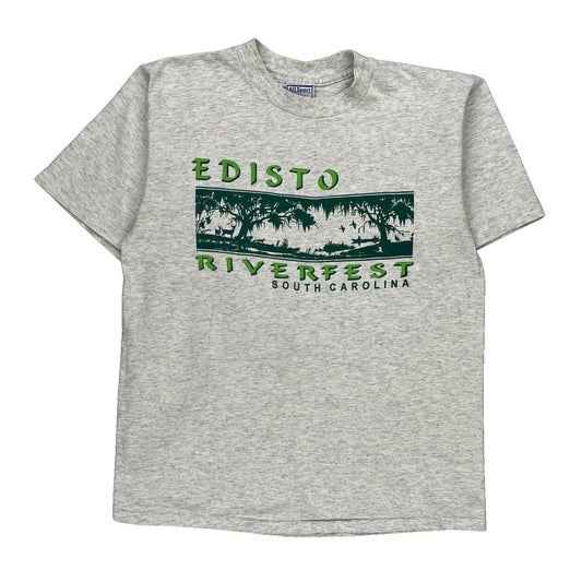 Edisto Riverfest South Carolina All Sport Single Stitch T-Shirt - Large Grey Cotton