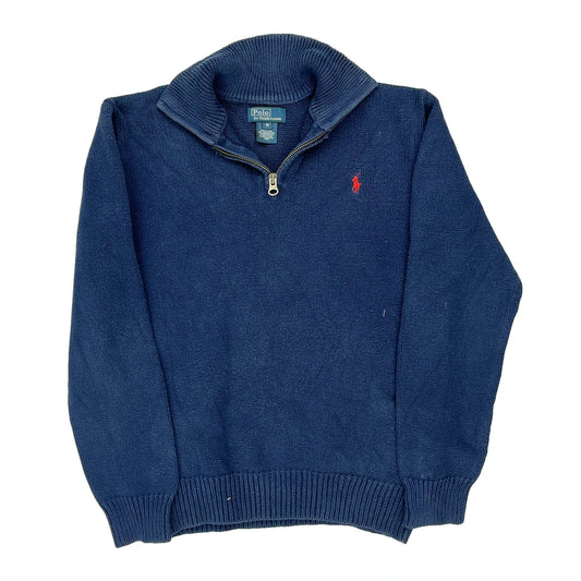 Polo By Ralph Lauren 1/4 Zip - Medium Blue Cotton