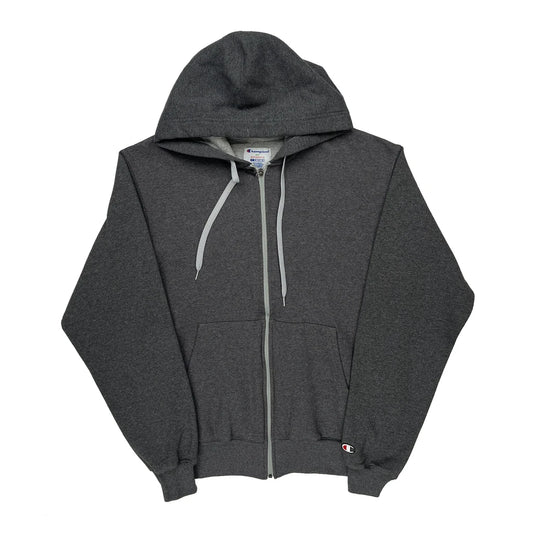 Vintage Champion Hoodie - Medium Grey Cotton Blend