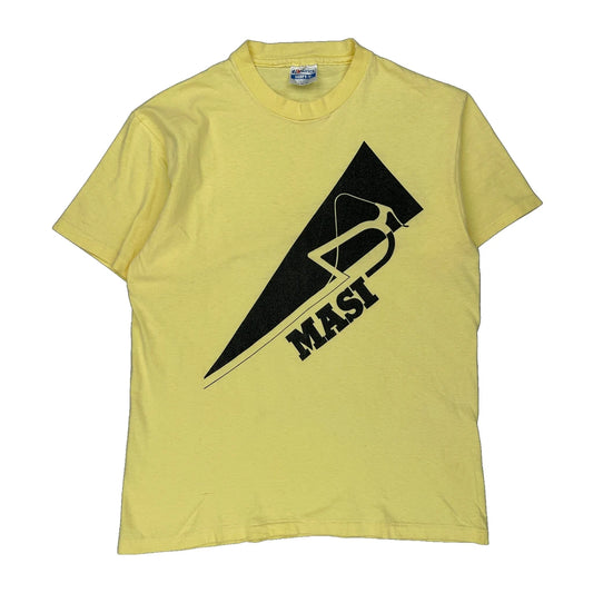 Masi Hanes Single Stitch T-Shirt - Large Yellow Cotton