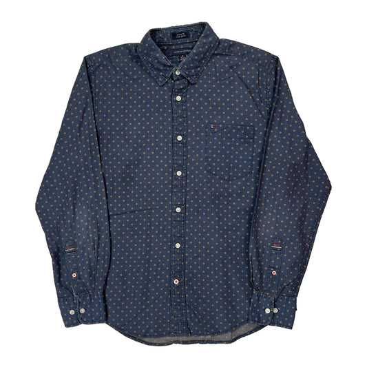 Vintage Tommy Hilfiger Shirt - Medium Blue Cotton
