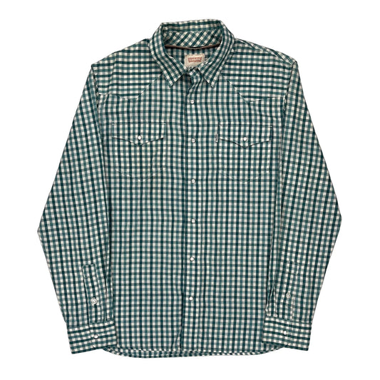 Levis Checked Shirt - Medium Green Cotton
