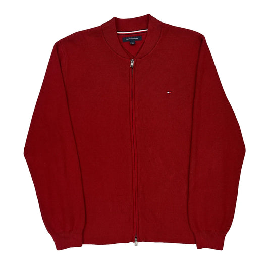 Tommy Hilfiger Zip Up - Large Red Cotton