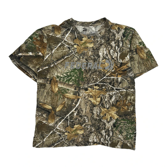 Feder Camo T-Shirt - Medium Khaki Cotton