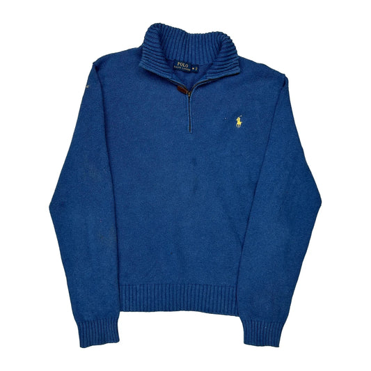 Polo By Ralph Lauren 1/4 Zip - Medium Blue Wool