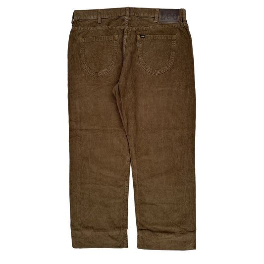 Lee Cord Trousers - 36″ Waist Brown Cotton