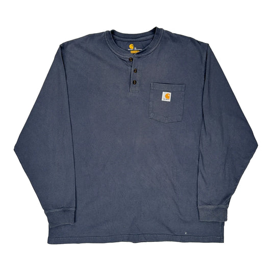 Carhartt Long Sleeve T-Shirt - XL Blue Cotton
