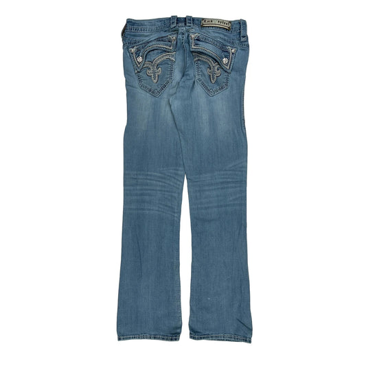 Rock Revival Boot Cut Jeans - 30W UK 8 Light Wash Cotton