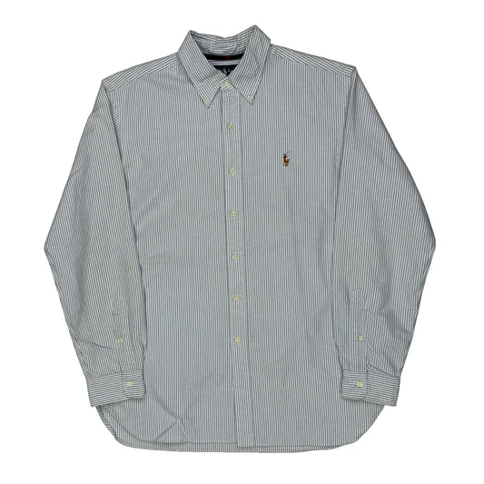 Ralph Lauren Striped Shirt - Large Blue Cotton