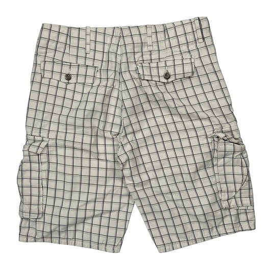 Levis Checked Cargo Shorts - 30W 10L White Cotton