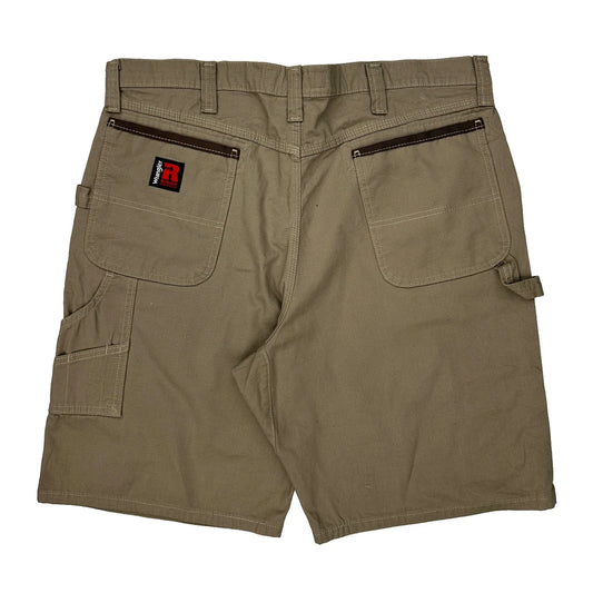 Wrangler Carpenter Shorts - 36W 10L Khaki Cotton