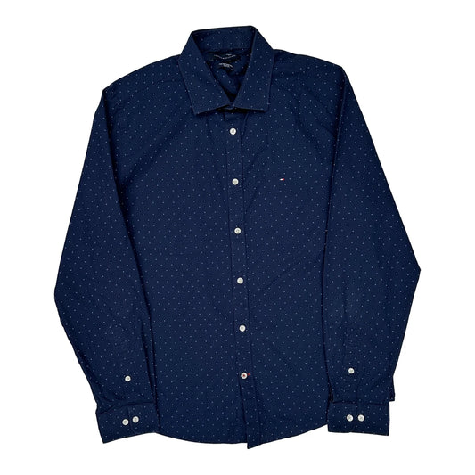 The No-Tuck Shirt Tommy Hilfiger Slim Fit Shirt - Large Navy Cotton