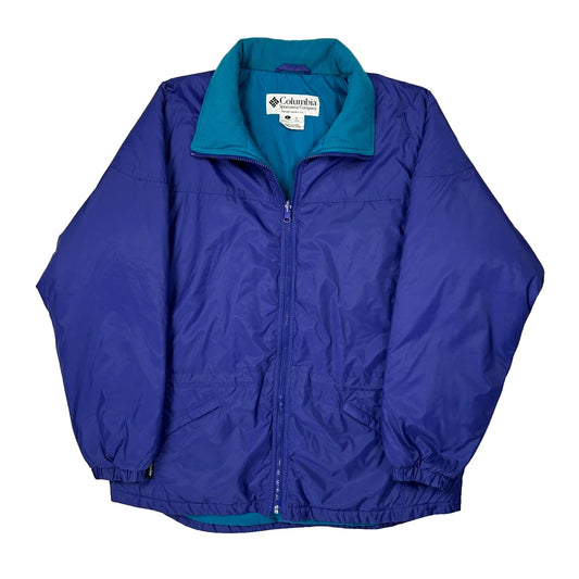 Vintage Columbia Windbreaker - Large Blue Nylon