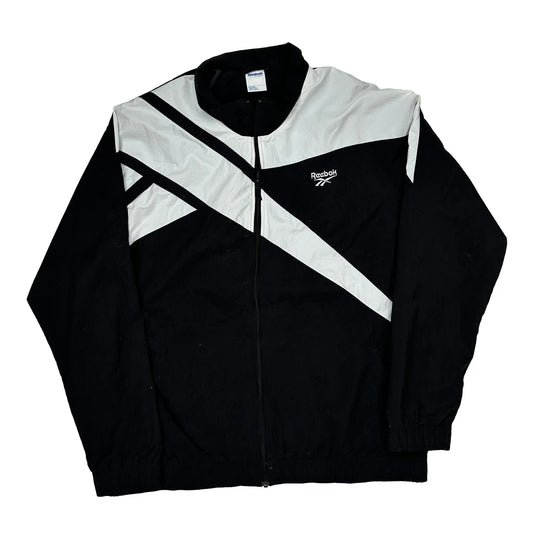Reebok Striped Track Jacket - 2XL Black Polyester
