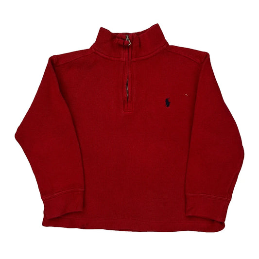 Age 4 Polo By Ralph Lauren 1/4 Zip - 2XS Red Cotton