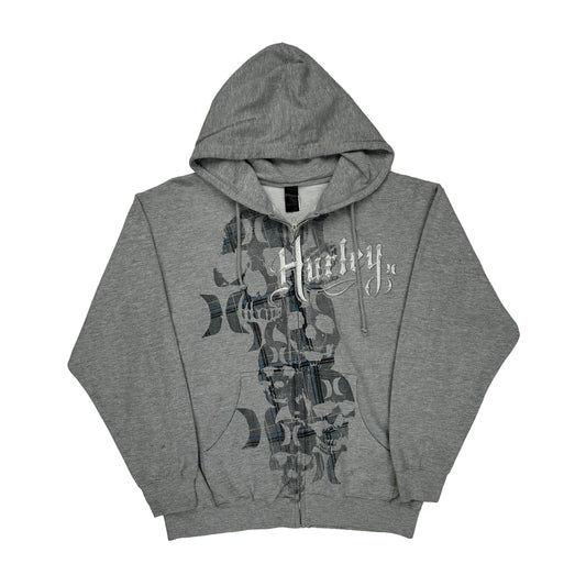 Hurley Graphic Hoodie - Medium Grey Cotton Blend