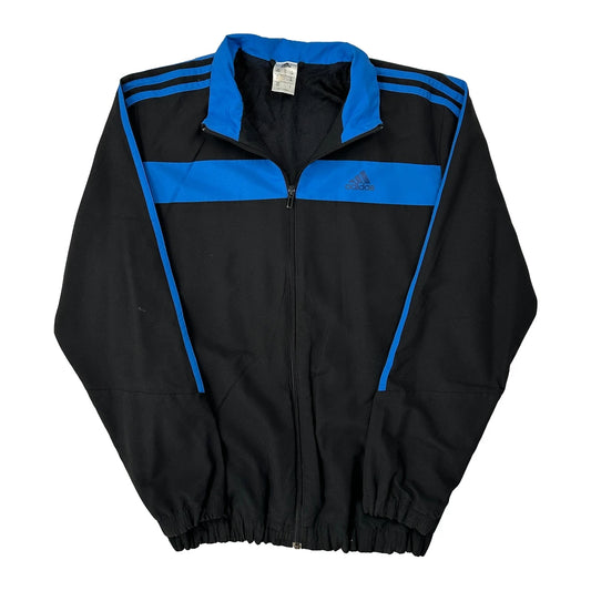Vintage Adidas Striped Track Jacket - Medium Black Polyester
