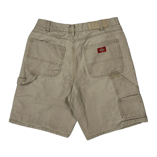 Vintage Dickies Carpenter Shorts - 28W UK 10 Beige Cotton