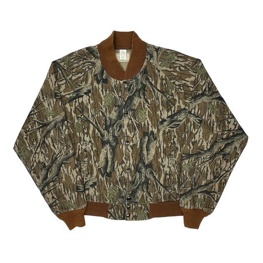 Made In USA Mossy Oak Bomber Jacket - XL Camo Cotton