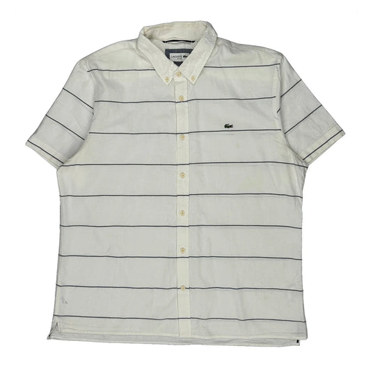 Vintage Lacoste Slim Fit Short Sleeve Shirt - XL White Cotton