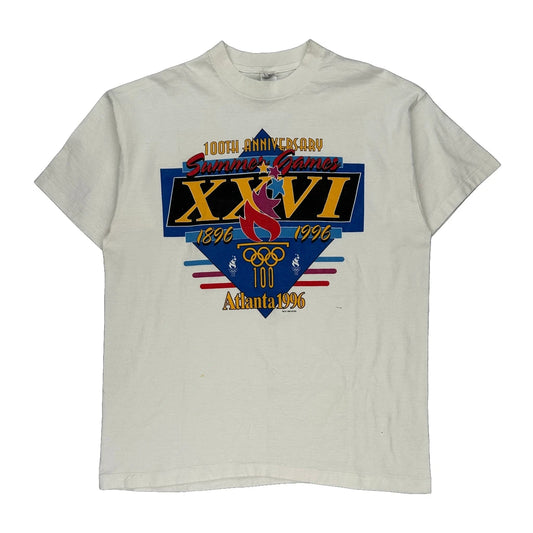 Olympics Fruit Of The Loom Single Stitch T-Shirt - XL White Cotton