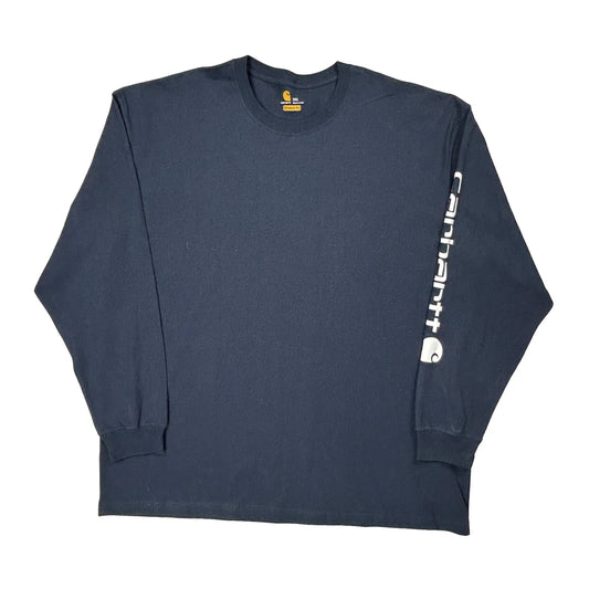 Vintage Carhartt Long Sleeve T-Shirt - 2XL Blue Cotton