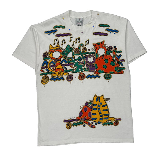 Cat Design Kwbl Single Stitch T-Shirt - XL Multicoloured Cotton Blend