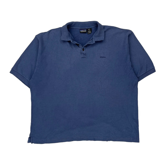 Patagonia Polo Shirt - Large Blue Cotton