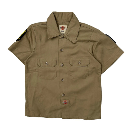 Age 8 Dickies Illinois State Police Short Sleeve Shirt - Small Khaki Polyester Blend