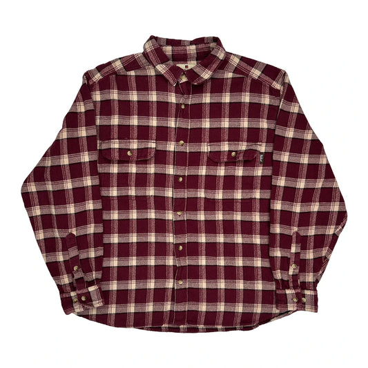 Vintage Levis Checked Flannel Shirt - 2XL Burgundy Cotton